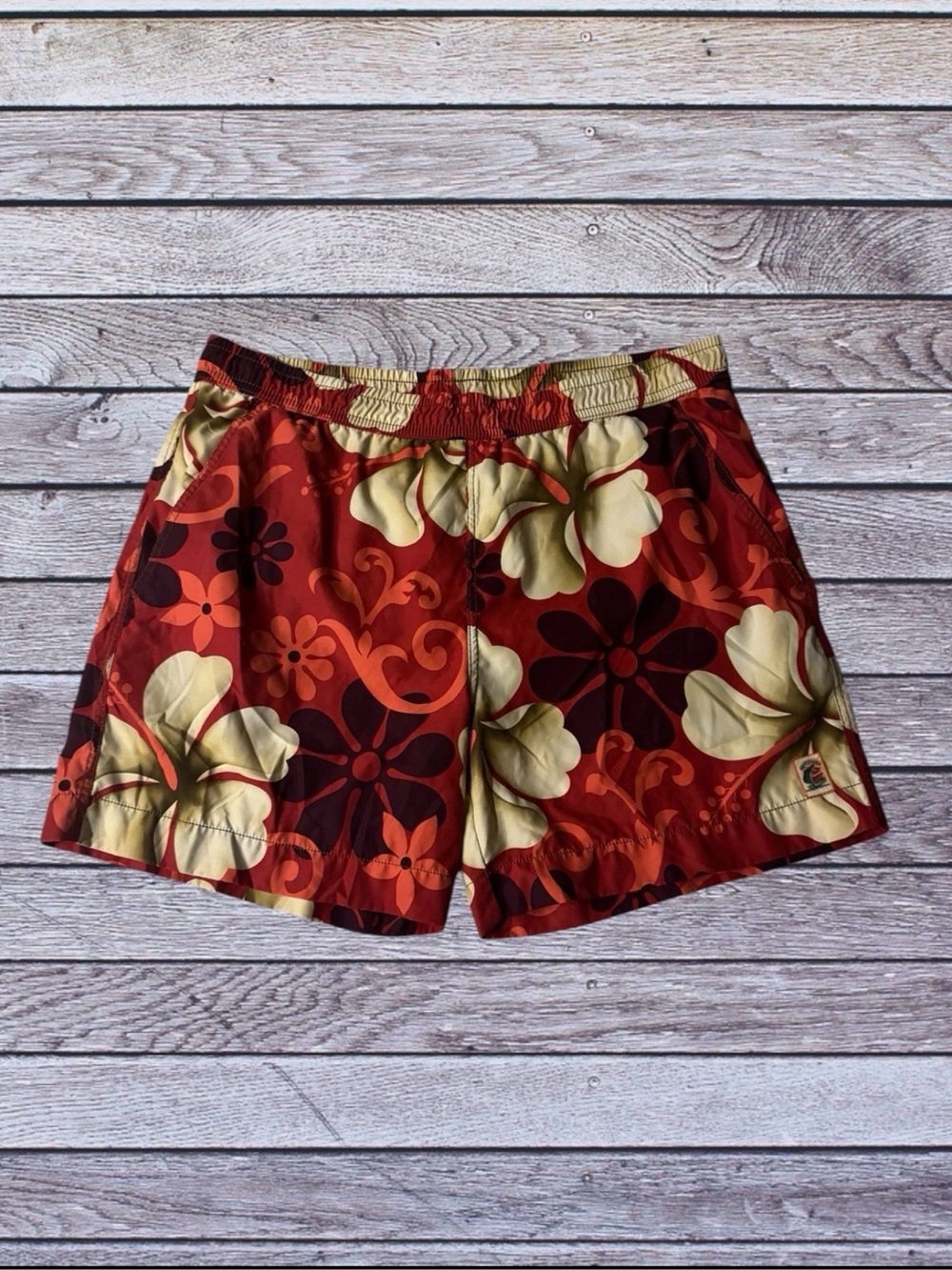Tommy Bahama Red & Cream Floral Men's Swim Bermudas
